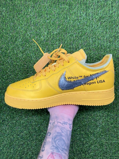 Off White x Nike Air Force 1 Low ICA ' University Gold '  UK 8.5