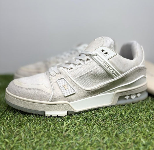 Louis Vuitton Trainer Denim ' Beige ' UK 8.5