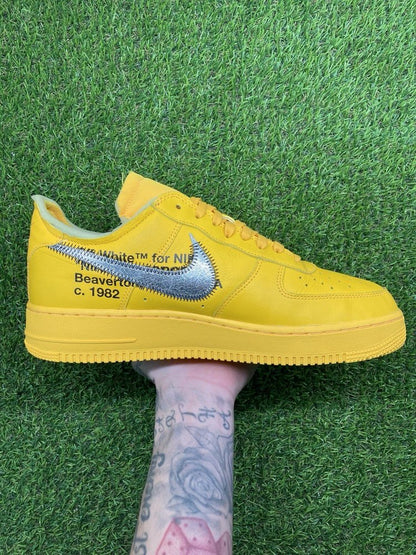 Off White x Nike Air Force 1 Low ICA ' University Gold '  UK 8.5
