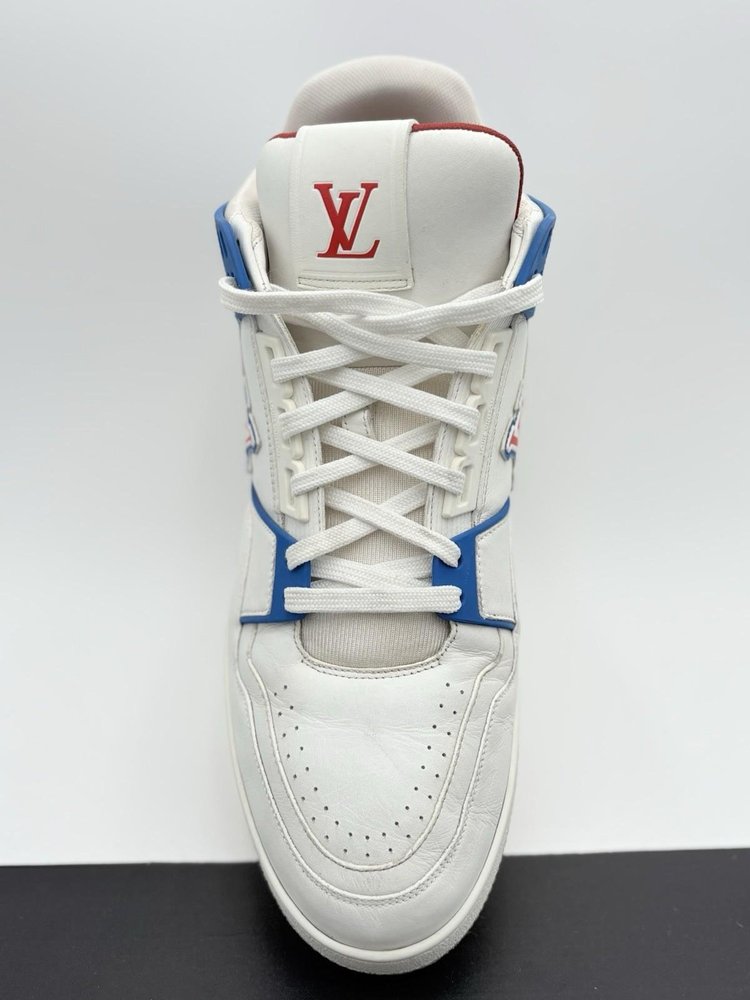 Louis Vuitton Mid Trainer ' White Red Blue ' UK 10