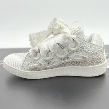 Lanvin Curb Rhinestone ' White '  UK 10