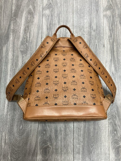 MCM Cognac Stark " M " Studded Backpack