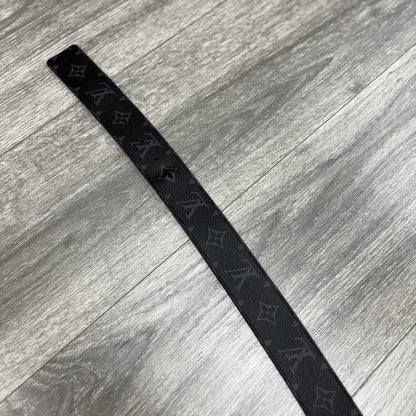 Louis Vuitton Eclipse Monogram LV Initials Reversible Belt ' Black '