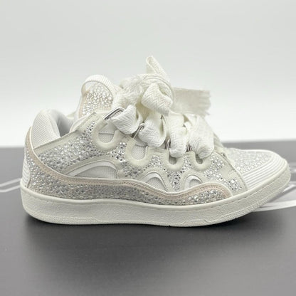 Lanvin Curb Rhinestone ' White '  UK 10
