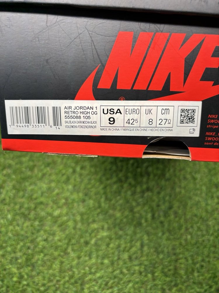 Jordan 1 Retro OG High Dark Mocha  UK 8
