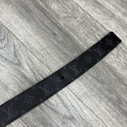 Louis Vuitton Eclipse Monogram LV Initials Reversible Belt ' Black '