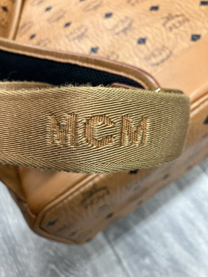 MCM Cognac Stark " M " Studded Backpack