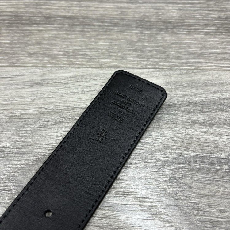Louis Vuitton Eclipse Monogram LV Initials Reversible Belt ' Black '