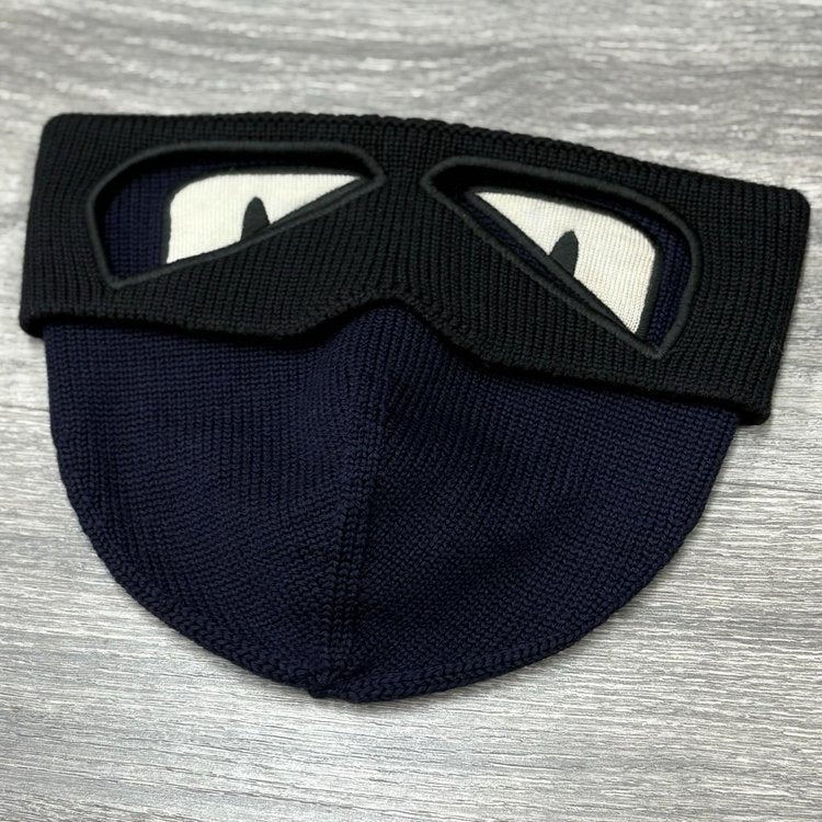 Fendi Embroidered Bad Bugs Monster Eyes Beanie ' Navy Blue Black '
