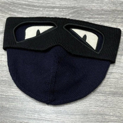 Fendi Embroidered Bad Bugs Monster Eyes Beanie ' Navy Blue Black '