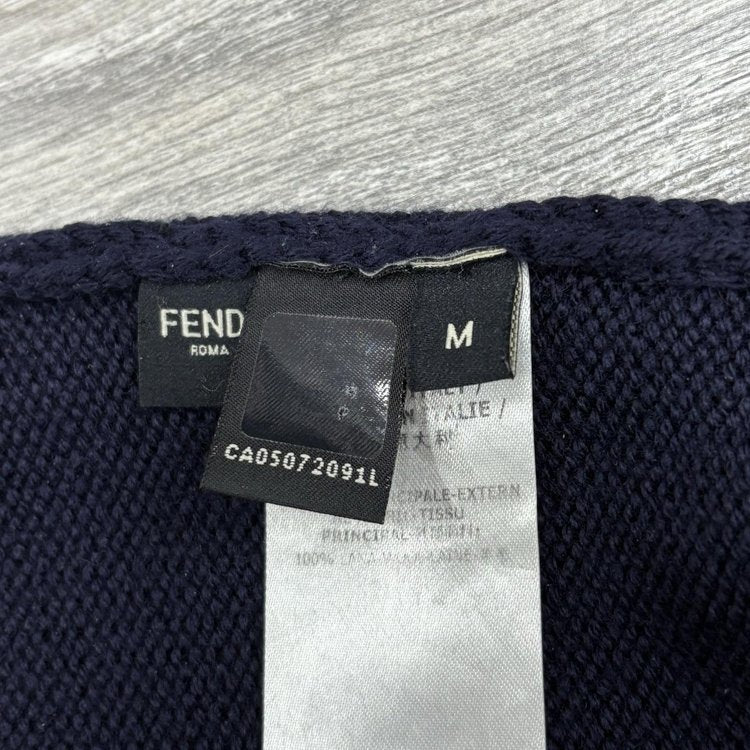 Fendi Embroidered Bad Bugs Monster Eyes Beanie ' Navy Blue Black '