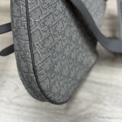 Christian Dior Ruthenium Oblique Saddle Bag ' Grey '