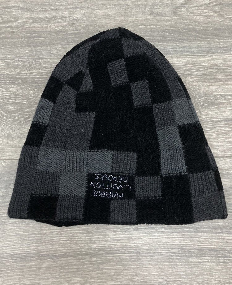 Louis Vuitton LV Crush ' Black Damoflage ' Beanie
