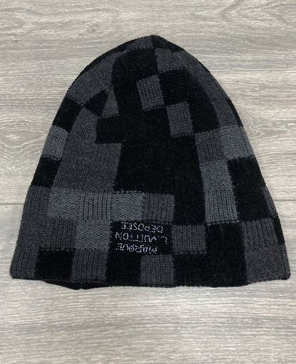 Louis Vuitton LV Crush ' Black Damoflage ' Beanie