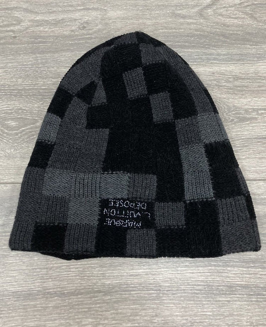 Louis Vuitton LV Crush ' Black Damoflage ' Beanie