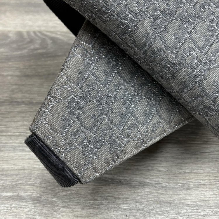 Christian Dior Ruthenium Oblique Saddle Bag ' Grey '