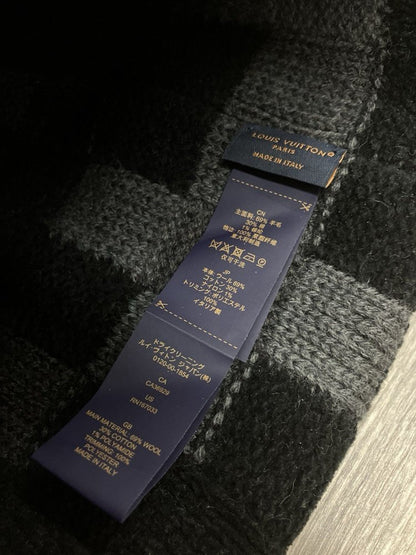 Louis Vuitton LV Crush ' Black Damoflage ' Beanie