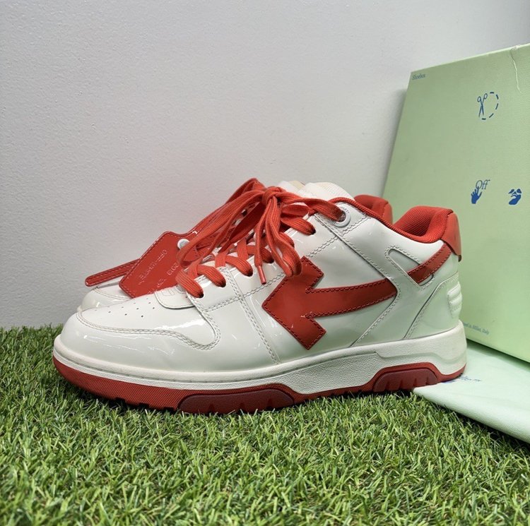 Off-White Out of Office Gloss ' White, Red ' UK 8