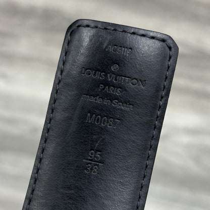 Louis Vuitton LV Initials Damier Cobalt Canvas Reversible Belt ' Black '