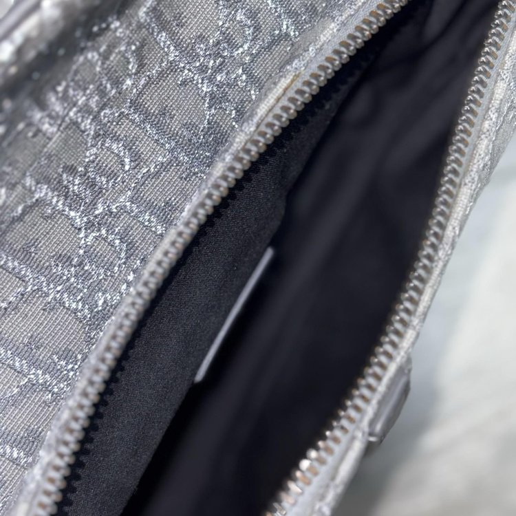 Christian Dior Ruthenium Oblique Saddle Bag ' Grey '