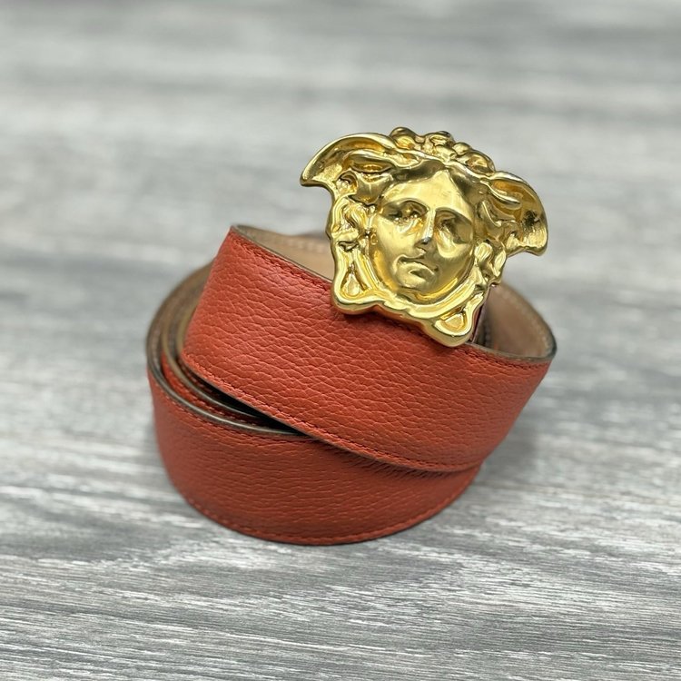 Versace Medusa Buckle Leather Belt