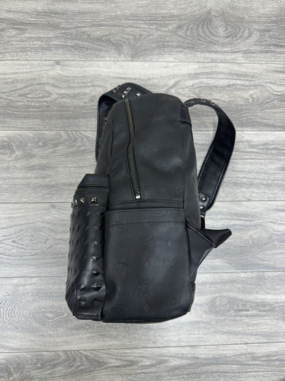 MCM Stark Backpack Visetos Studs Large Capacity Leather Black