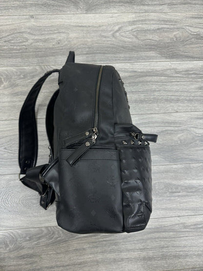 MCM Stark Backpack Visetos Studs Large Capacity Leather Black