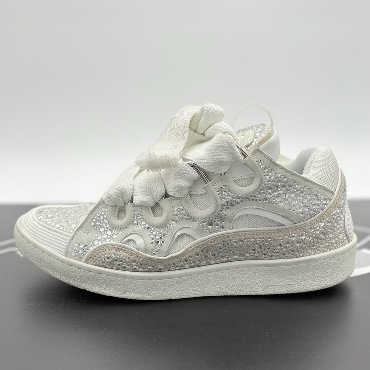 Lanvin Curb Rhinestone ' White '  UK 10