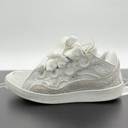 Lanvin Curb Rhinestone ' White '  UK 10