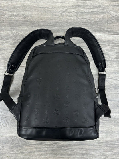 MCM Stark Backpack Visetos Studs Large Capacity Leather Black