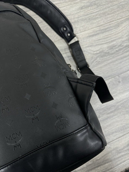 MCM Stark Backpack Visetos Studs Large Capacity Leather Black