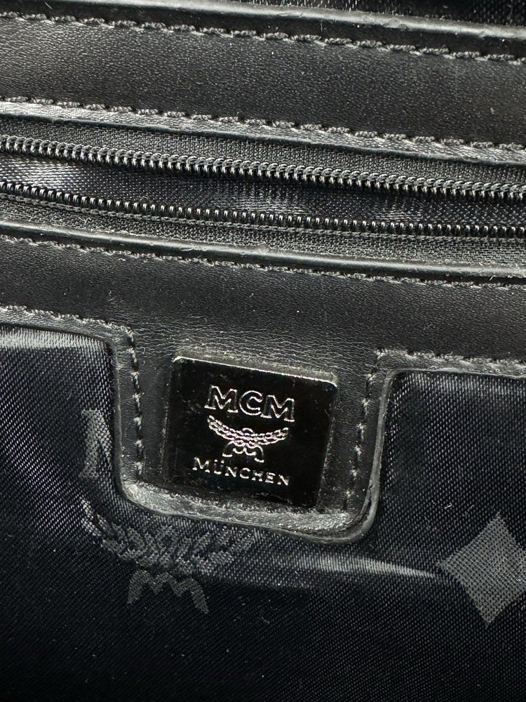 MCM Stark Backpack Visetos Studs Large Capacity Leather Black