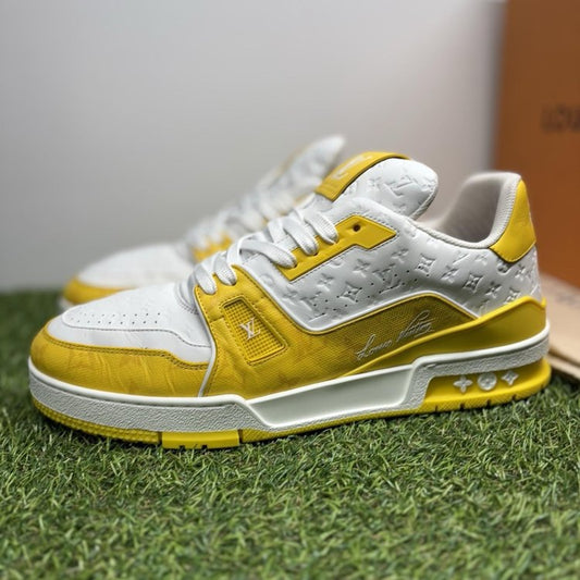 Louis Vuitton Trainer ' White Yellow ' UK 9.5