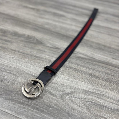 Gucci GG Buckle Web Belt ' Blue Red '