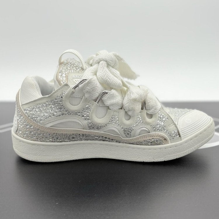 Lanvin Curb Rhinestone ' White '  UK 10