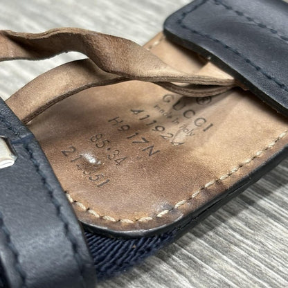 Gucci GG Buckle Web Belt ' Blue Red '