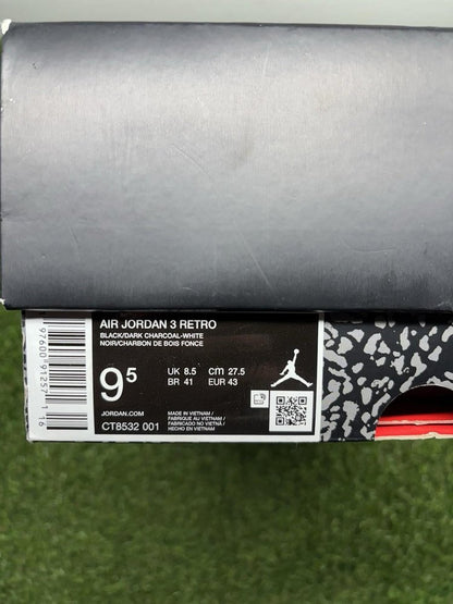 Air Jordan 3 Retro 2025 Black Cat  UK 8.5