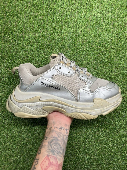 Balenciaga Triple S Sneaker ' Silver '  UK 8