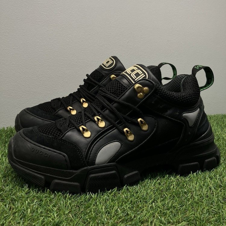 Gucci Flashtrek ' SEGA Black Leather '  UK 8