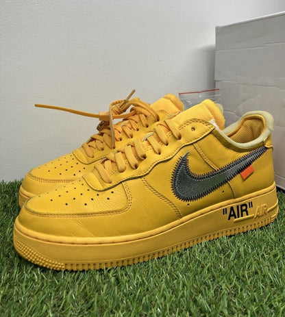 Off White x Nike Air Force 1 Low ICA ' University Gold '  UK 8.5