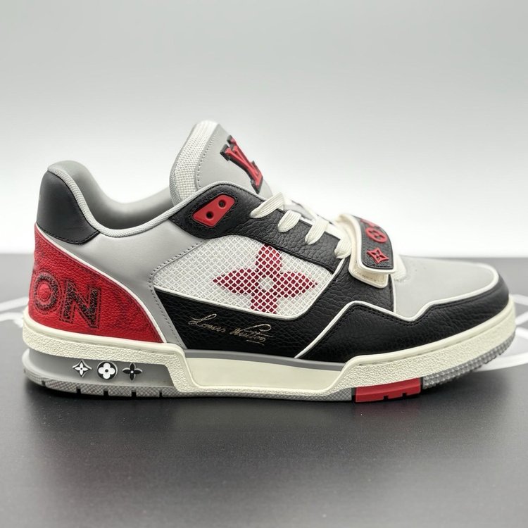 Louis Vuitton Trainer Strap ' Red Grey Black ' UK 9.5