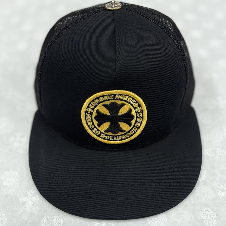 Chrome Hearts Plus Cross Seal Stamp Trucker Hat ' Black '