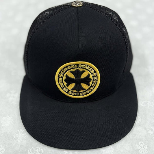 Chrome Hearts Plus Cross Seal Stamp Trucker Hat ' Black '
