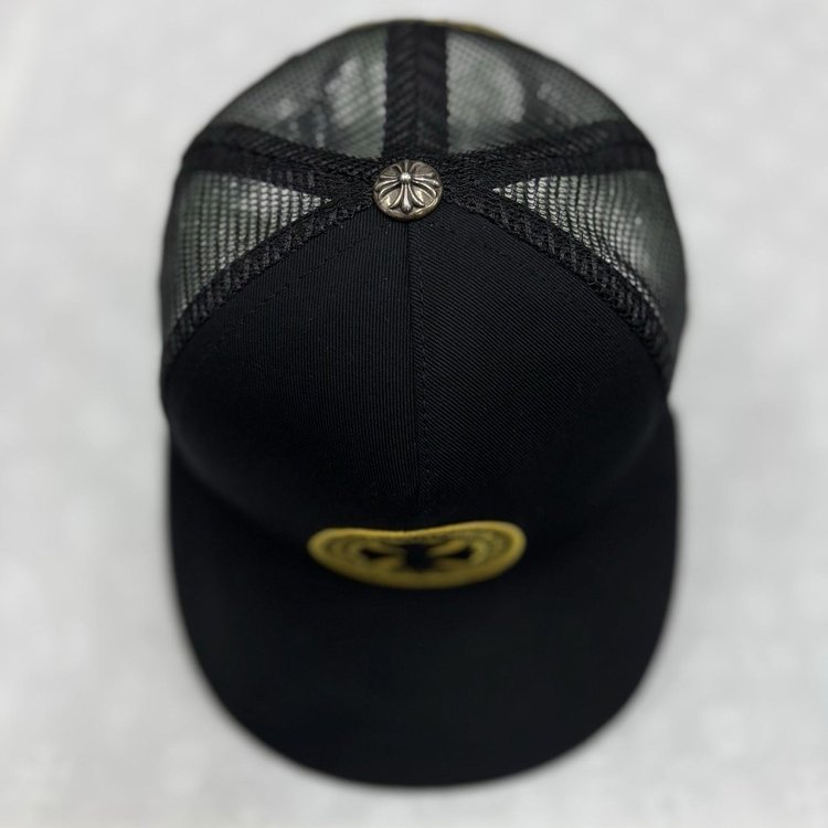 Chrome Hearts Plus Cross Seal Stamp Trucker Hat ' Black '