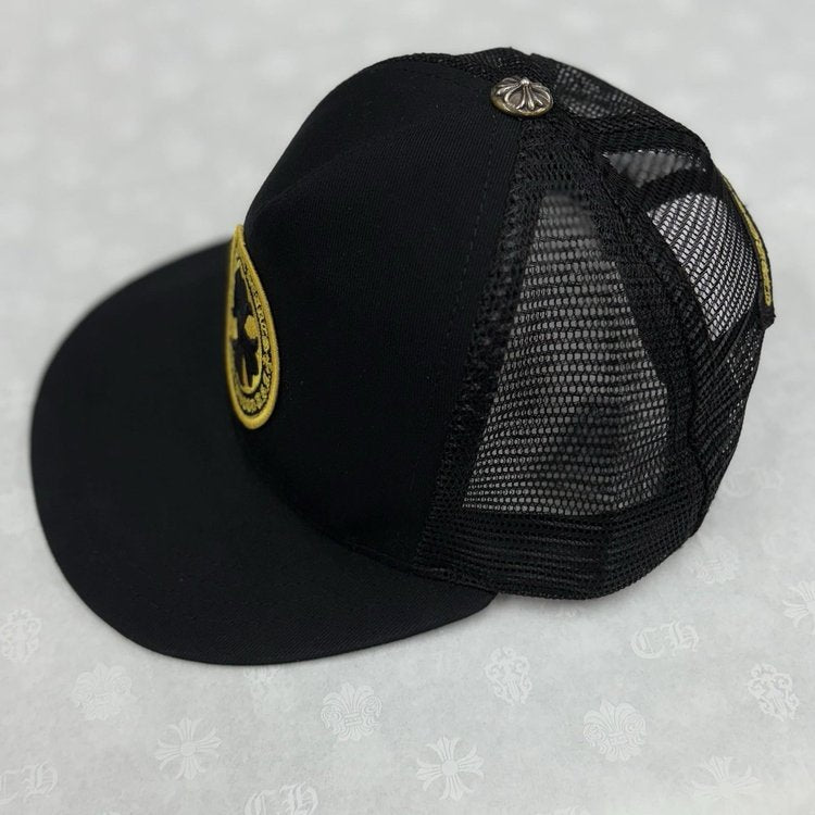 Chrome Hearts Plus Cross Seal Stamp Trucker Hat ' Black '