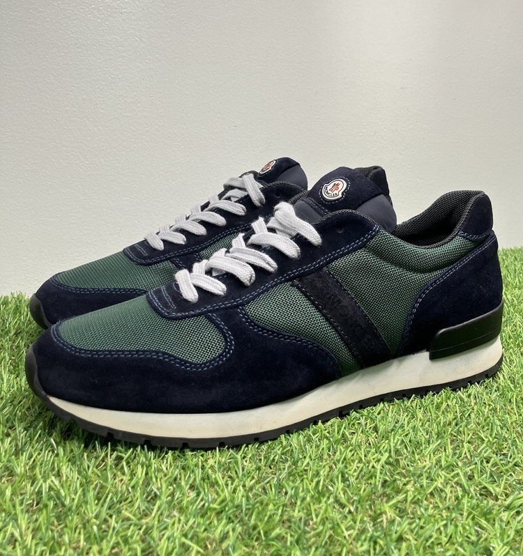 Moncler Montego Suede Trainer ' Navy, Green ' UK 10