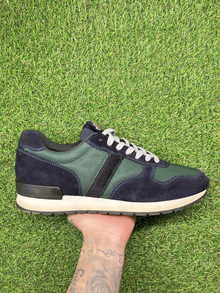 Moncler Montego Suede Trainer ' Navy, Green ' UK 10