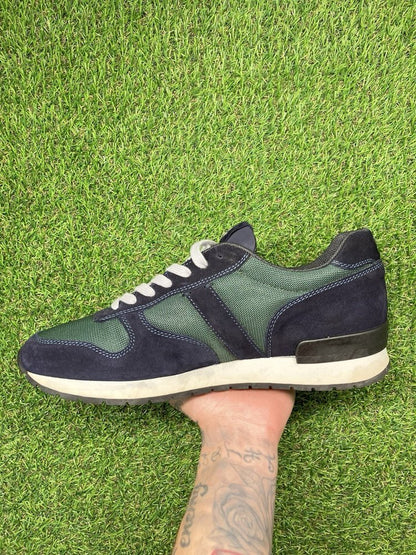 Moncler Montego Suede Trainer ' Navy, Green ' UK 10