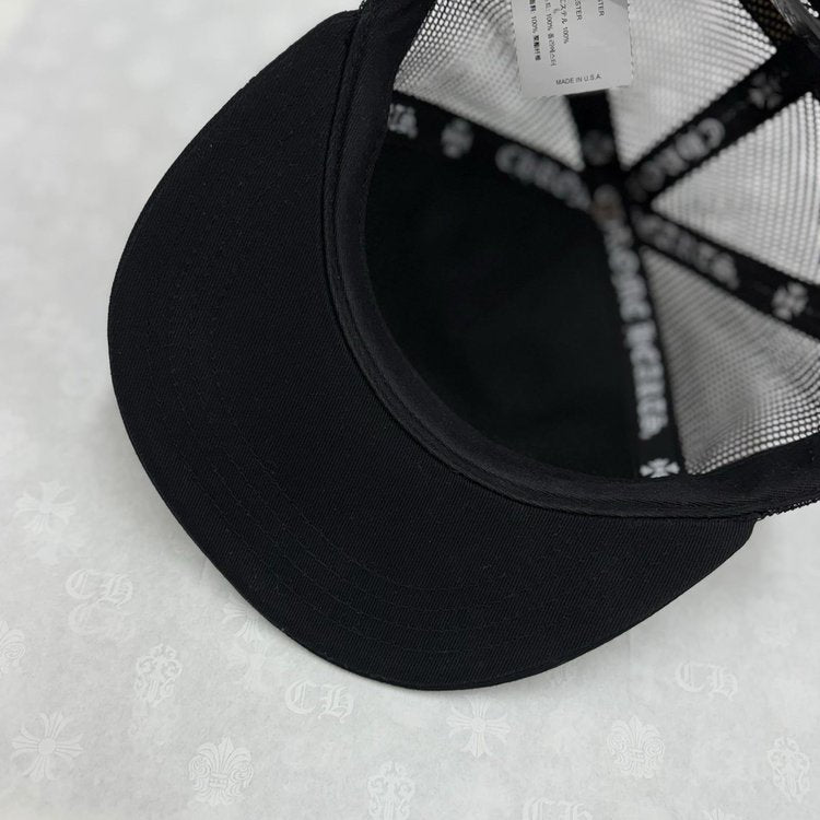 Chrome Hearts Plus Cross Seal Stamp Trucker Hat ' Black '