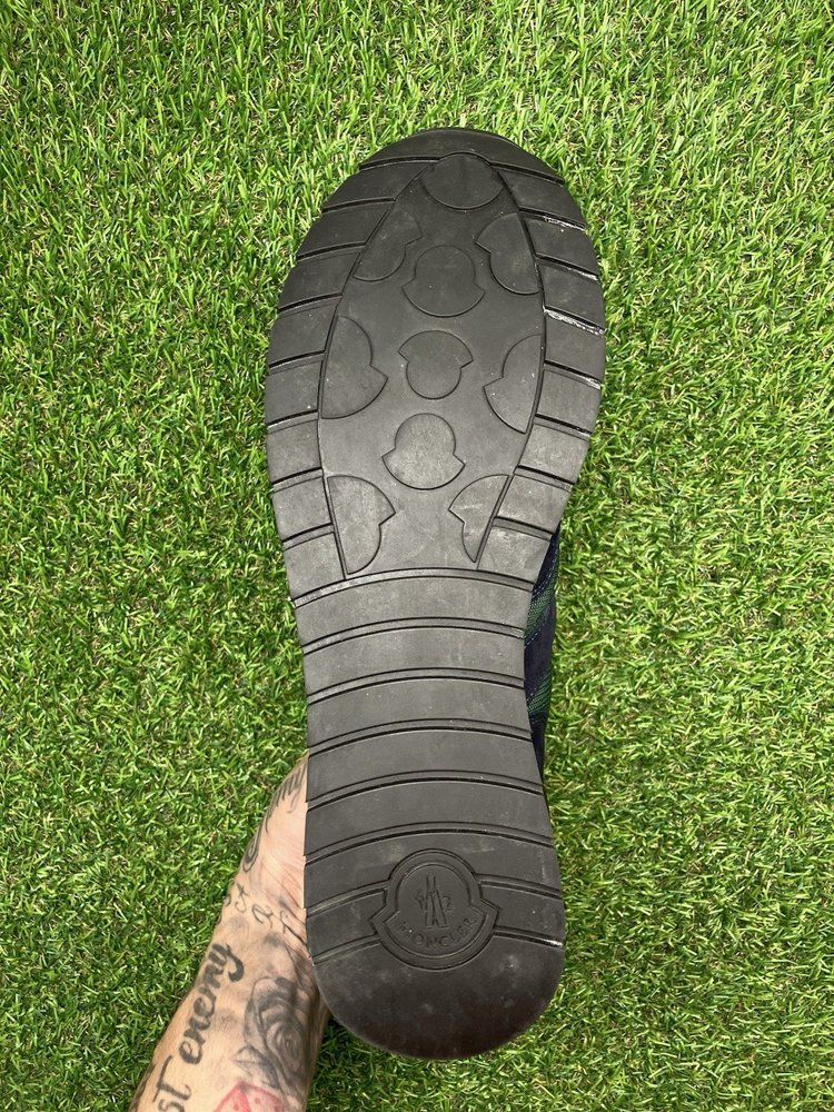 Moncler Montego Suede Trainer ' Navy, Green ' UK 10